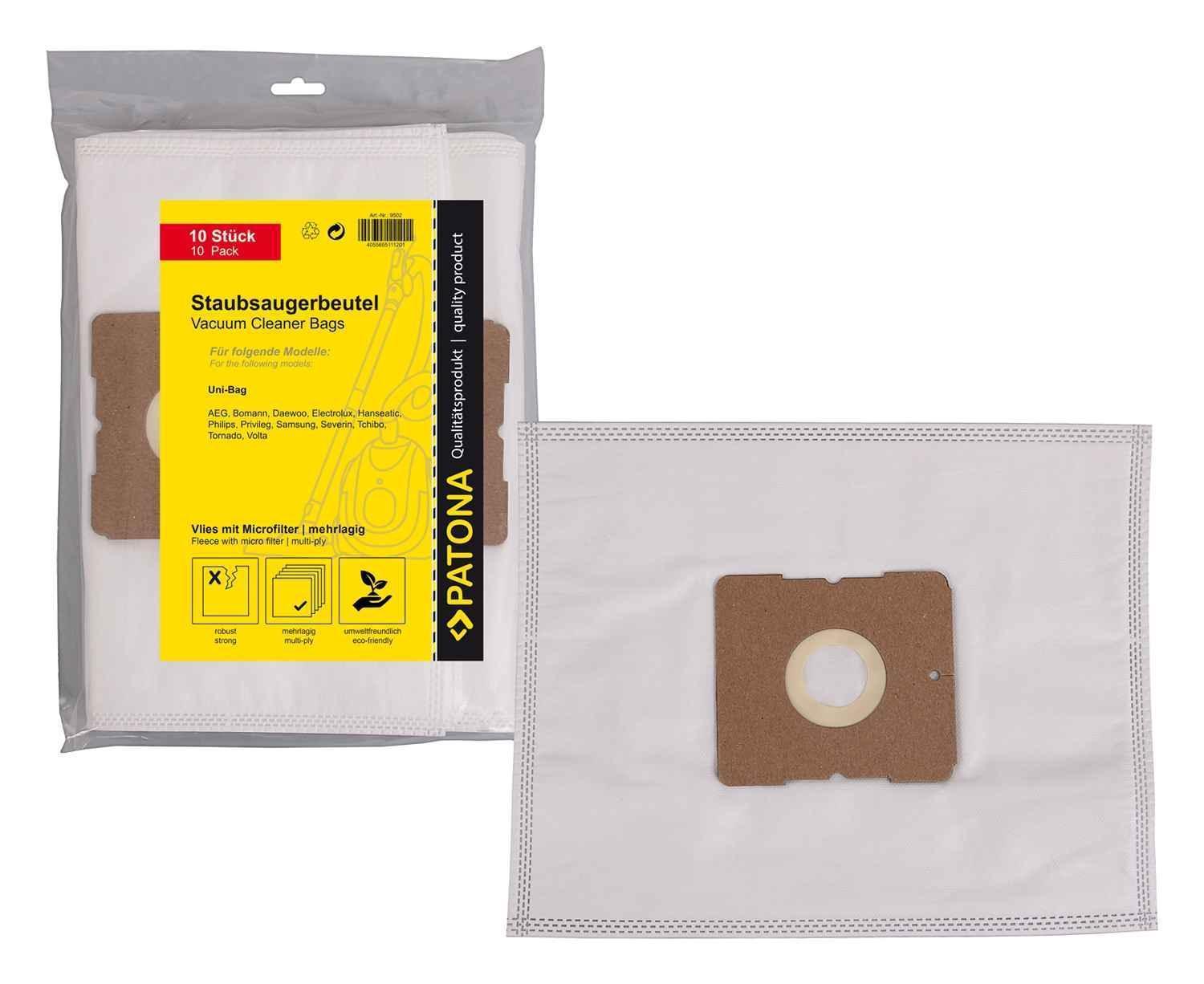 PATONA 10 Staubsaugerbeutel Vlies mehrlagig inkl. Microfilter f. AEG S-BAG GR.205 AEG