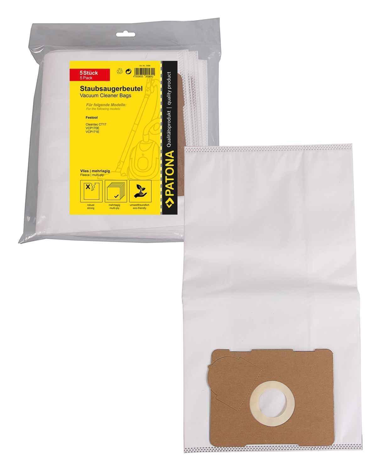 9588-1-compressed PATONA 5 Staubsaugerbeutel mehrlagig Vlies f. Festool Cleantec CT17 VCP170E VCP171E
