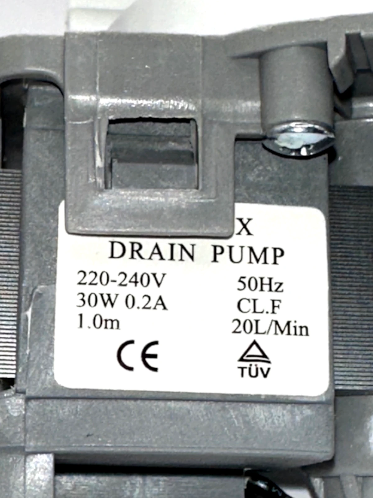 Komplettansicht Ablaufpumpe wie Samsung DC90-11110K montierfertig für Waschmaschinen