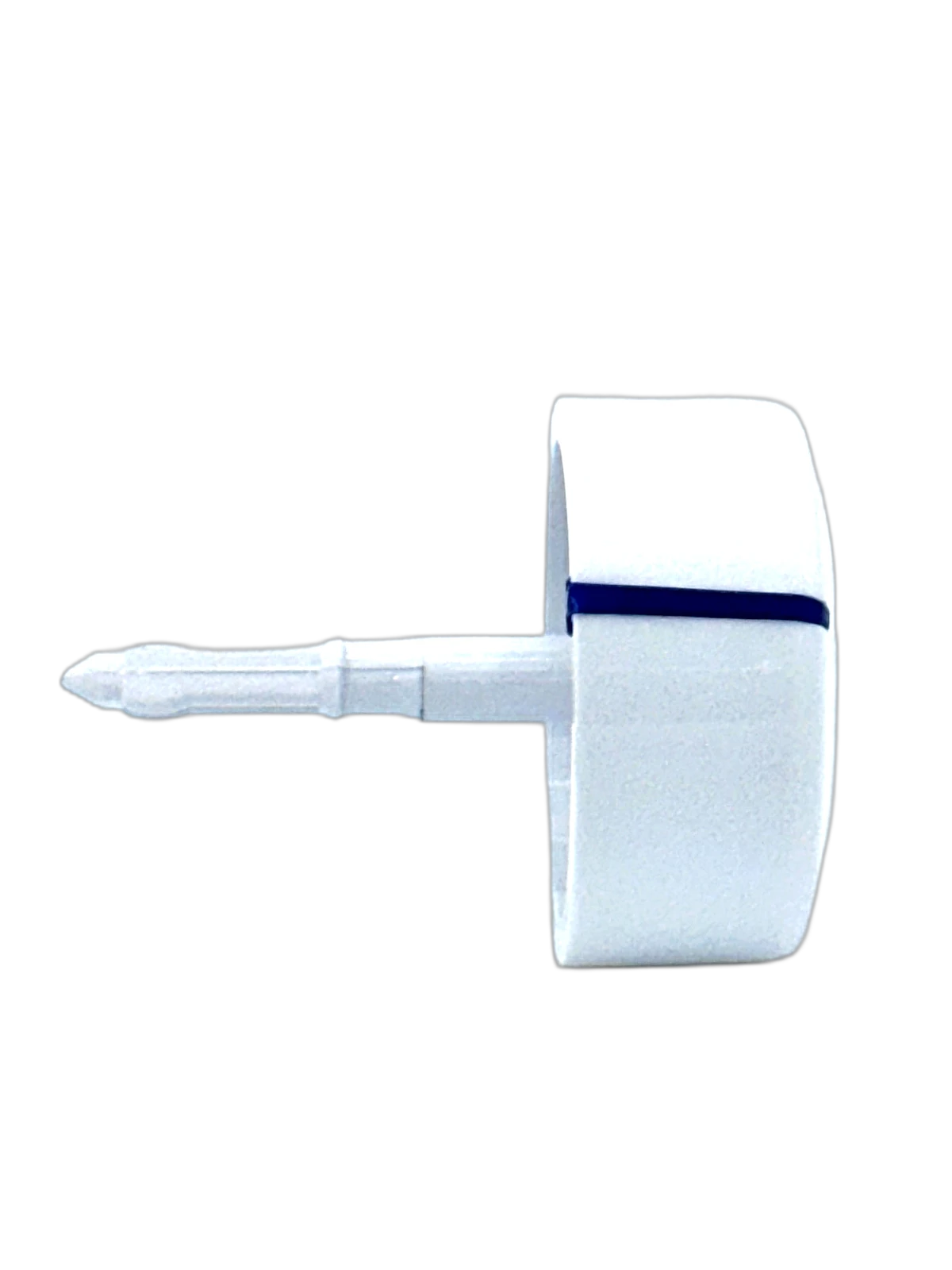 Drehknopf Whirlpool 481241458306 für Waschmaschinen – weißer Kunststoffgriff mit blauer Strichmarkierung