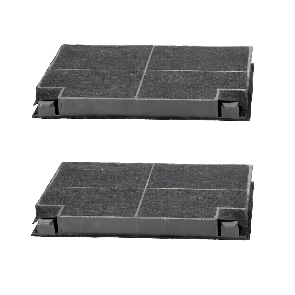 Aktivkohlefilter Set 2 Stück, rechteckige Bauform mit Rastnasen, BLUPARTS Ersatzfilter für Umluft-Dunstabzugshauben