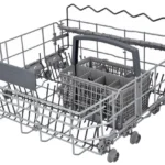 Geschirrkorb unten mit Besteckkorb BSH 20006942 als passgenauer Ersatz f&uuml;r Geschirrsp&uuml;ler. Sorgt f&uuml;r eine sichere Aufnahme von gro&szlig;em Geschirr und eine getrennte Reinigung von Besteck. Robuste Bauweise f&uuml;r den t&auml;glichen Einsatz.